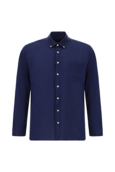 Abdullah Kiğılı Μακρυμάνικο λινό πουκάμισο κανονικής εφαρμογής με κουμπιά και...