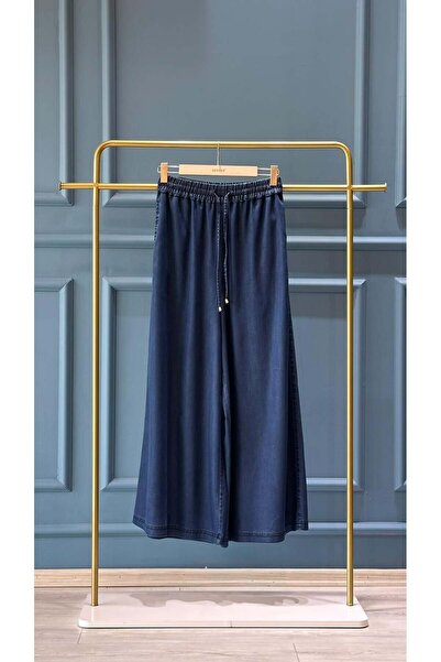 Sentez 5648 Mie Geniş Paça Pantolon Mavi