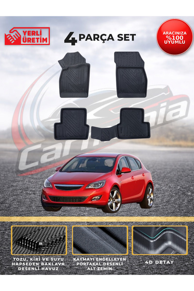 Opel Astra J Kasa Hatchback 4D Premium Havuzlu Paspas 2009-2015 Uyumlu