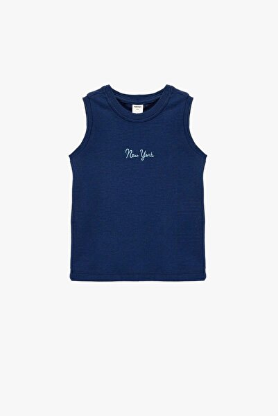 Koton Baby Boy Embroidery Detailed Textured Sleeveless Crew Neck Cotton Under...