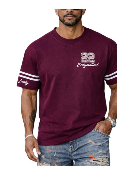 Casa Shop Tricou bărbătesc – Bordeaux, Croială normală, Aspect modern, Casa S...