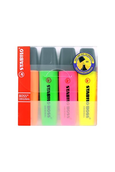 Stabilo Boss Fosforlu Kalem Canlı Renkler 4'lü Set
