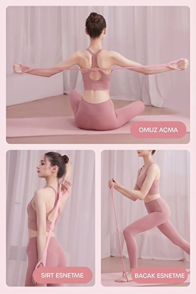 Telvesse Esneme Bandı Pilates Jimnastik Bandı Yoga Direnç Bandı Isınma Spor Kondisyon Lastiği Hafif 5kg