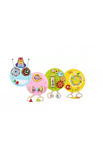 NiceKids Placa senzoriala din lemn Montessori 39 x104 cm Omida