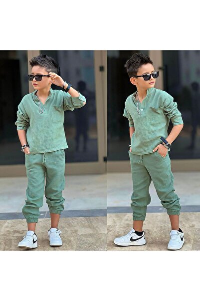 YİGİT BUTİK Muslin Fabric Long Sleeve Boys' Set