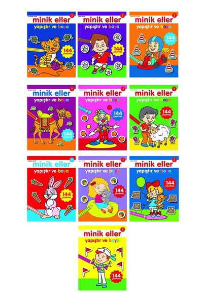 0-6 Yaş Yayınları Tiny Hands Sticker Coloring Books Set 10 Books