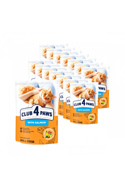 Club4Paws Pachet 15x300g, Club 4 Paws Premium, cu somon – Hrana uscata pisici...