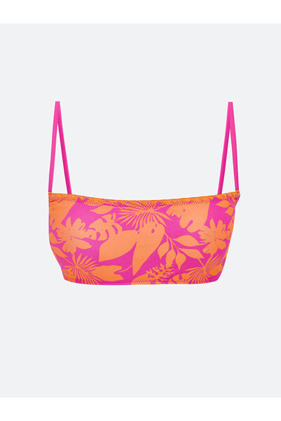 LC Waikiki Fuchsia Patterned Women's Bikini Top with Removable Pads from Güli...
