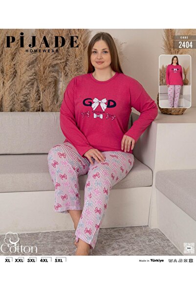 PİJADE HOMEWEAR Komplet pidžama sa dugim rukavima veće veličine Pamuk komada ...