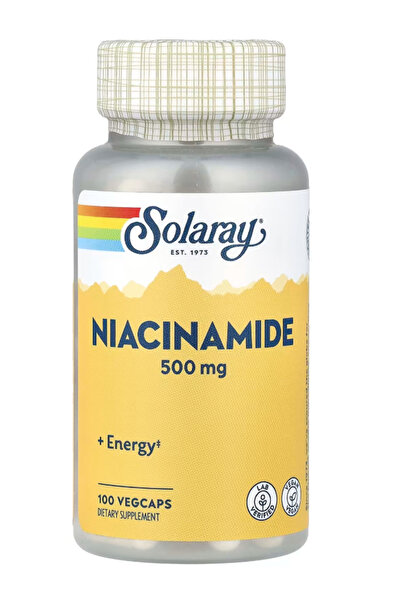 Solaray Niacinamide 500 mg Vitamin B-3 Energy Metabolism, Circulation, Nerve ...