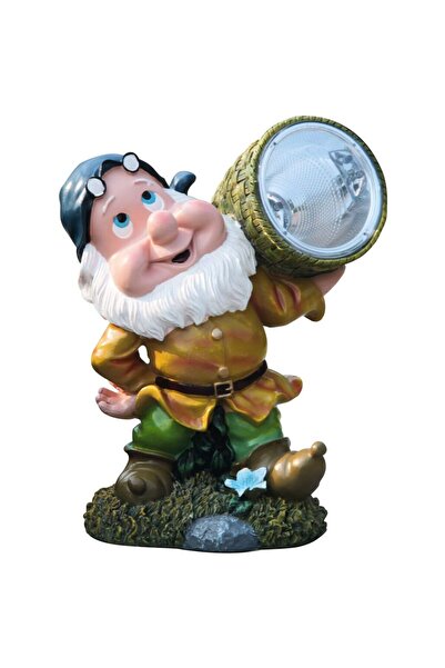Strend Pro Decoratiune gradina, ceramica, lampa solara, pitic cu cos, 4xLED, ...