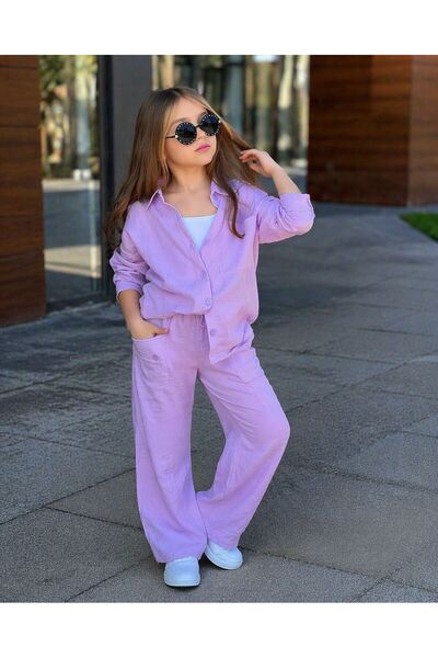 YİGİT BUTİK Κοριτσίστικο Σετ 3 τεμαχίων: Πουκάμισο, Παντελόνι και Συνδυασμός ...