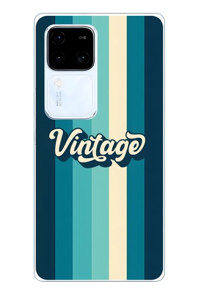 FLAMENKO Vivo V30 Compatible Vintage Patterned Transparent Phone Case