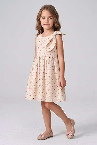 Dmb Κοριτσίστικο φόρεμα από ύφασμα μπροντέ με μοτίβο λουλουδιών