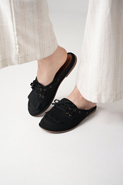 DAD WOLF Σουέντ Παντόφλες Loafer με Φούντες και Κορδόνια, Καθημερινές Παντόφλ...