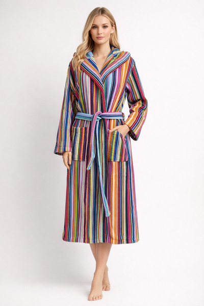 EMİLLİE 100% Cotton - Yarn Dyed Hooded Unisex Bathrobe - Very High Quality - ...