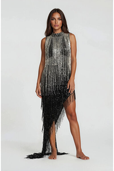 Vanni Couture Rochie Pietre Silver Black