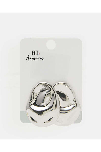 REDTAG أقراط نسائية فضية مزينة