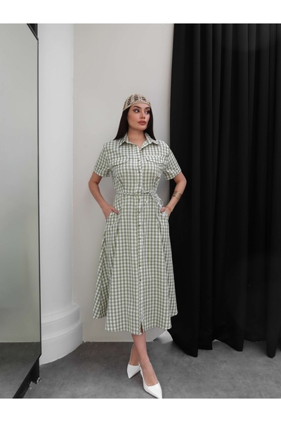 ESRAHELVACI Φόρεμα πουκάμισο με ζώνη και σχέδιο Pötikare