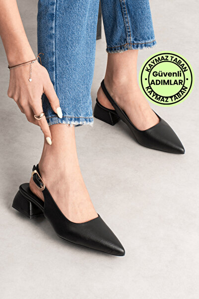remss 5cm Women's Heeled Shoes Skin Black