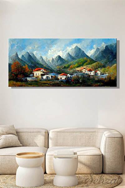 Şehzat Panoramik Tablo Tekli Kanvas Duvar Modern Salon Mutfak Yatak Odası Ofi...