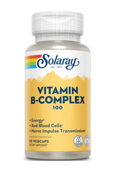 Solaray Vitamin B Complex 100mg - Cellular Energy B12 B1 B2 B3 B6 Niacin Foli...