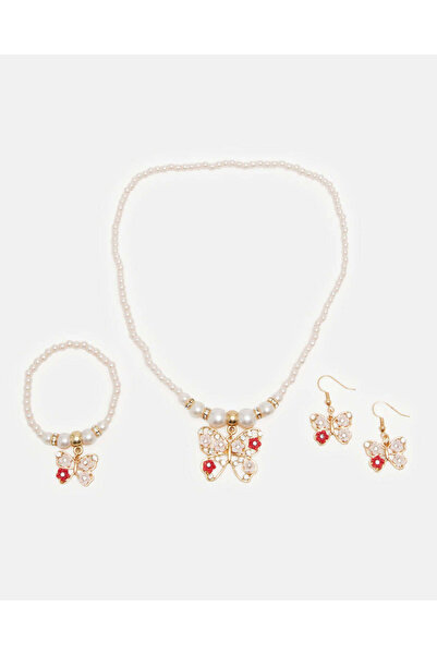 REDTAG Girls Assorted Embellished Necklace Set (3 Piece)