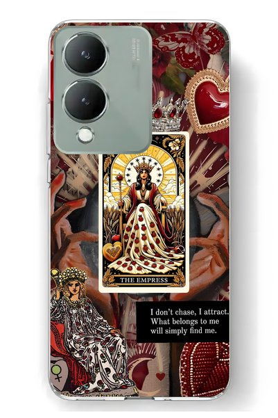FLAMENKO حافظة هاتف شفافة متوافقة مع Vivo Y17S من Empress Queen Tarot
