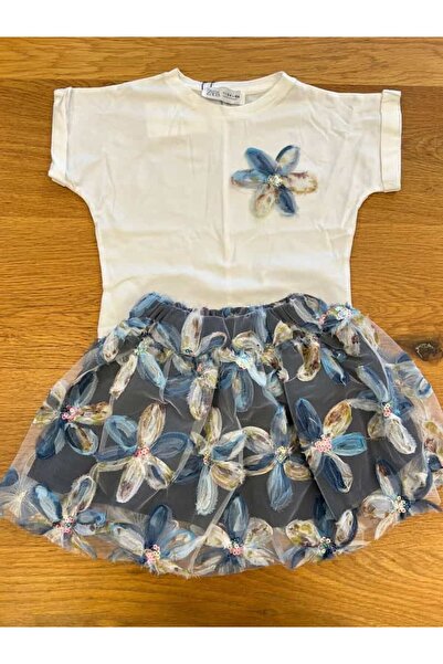 Marka Floral Appliqué Skirt Suit