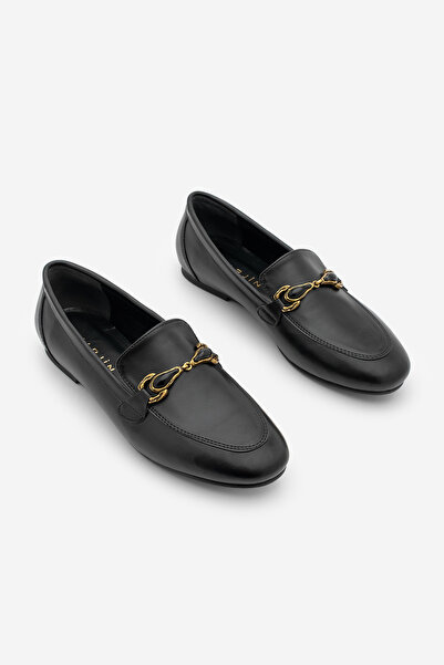 Marjin Γυναικεία Loafer Μοκασίνια με Πόρπη Κλασικά Casual Παπούτσια Tavelo Μαύρα