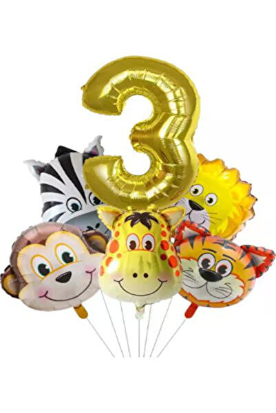 Mehca Safari 3-Year-Old Foil Balloon Concept