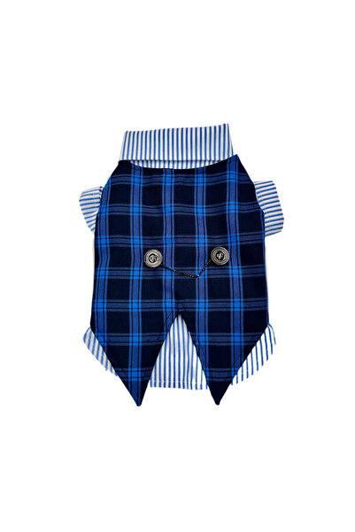 Coco Pets Fashion Plaid Vest & Polo Blue - S