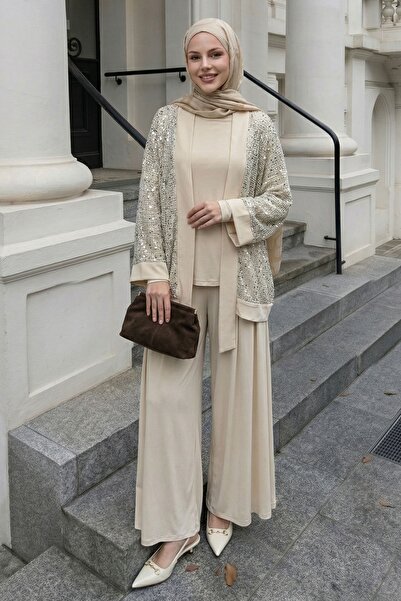 InStyle Σετ μπεζ με διάτρητο σχέδιο και παγιέτες