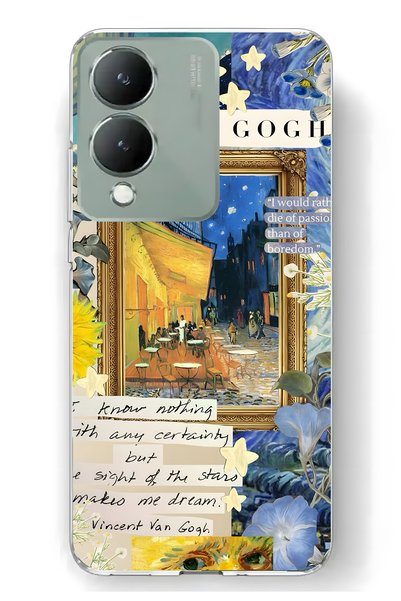 FLAMENKO Vivo Y17S Compatible Van Gogh Cafe Terrace Patterned Transparent Pho...