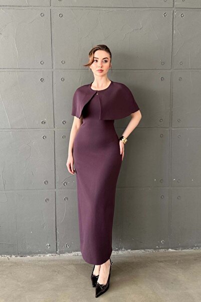 Damson Cape Strapless Dress