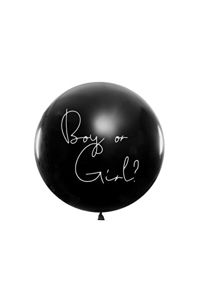 Ikonka Balon rotund gender reveal model Baietel blue confetti