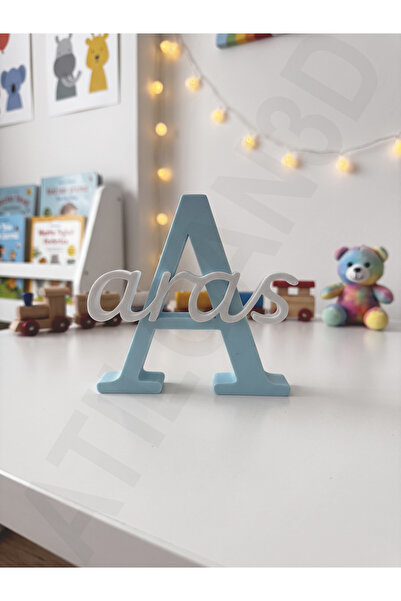 Atılgan 3D Kişiye Özel 3D Harf ve İsimli Dekoratif Hediyelik Masa Süsü - 10 CM
