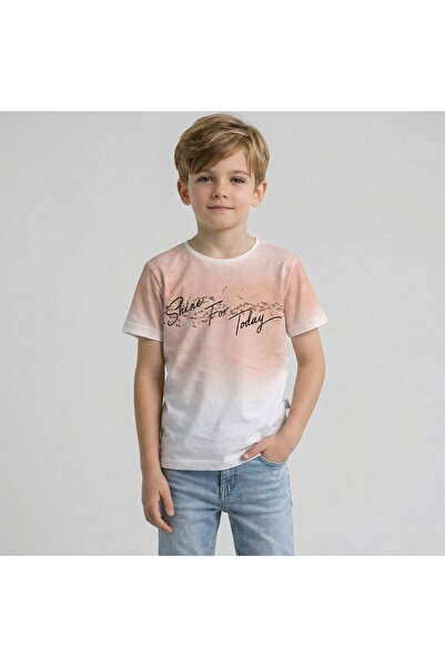 NR NarRengi Μπλουζάκι για αγόρια με στάμπα ντεγκραντέ, βαμβακερό, καλοκαιρινό...