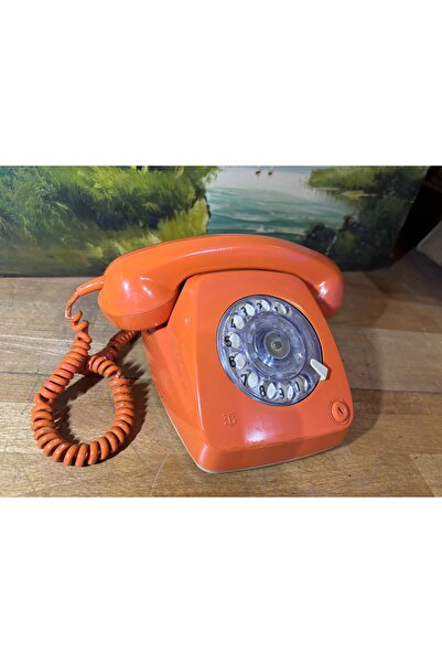 tayfuntufan antika koleksiyon Turuncu renk antika çevirmeli telefon