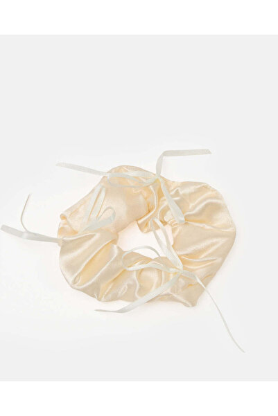 REDTAG Women Ivory Satin Scrunchie