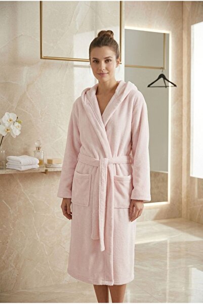 Loselya Rashell Welsoft Λούτρινο Μπουρνούζι με Κουκούλα