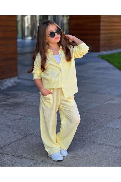 YİGİT BUTİK Κοριτσίστικο Σετ 3 τεμαχίων: Πουκάμισο, Παντελόνι και Συνδυασμός ...