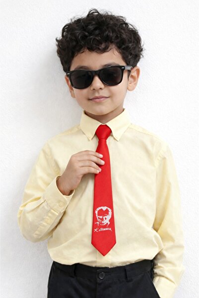 Algitsin O L A Çocuk Kravat+Lastikli Unisex Ata Model