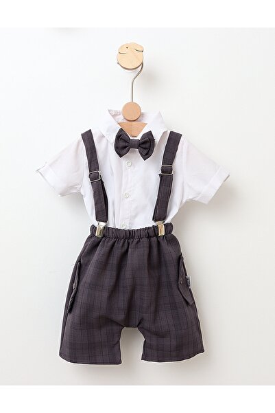 MiniKids Καλοκαιρινό σετ με σκούρο μωβ παπιγιόν Dumitru