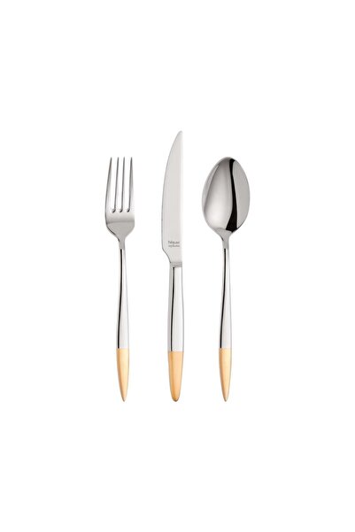 Hisar Exculisive Mercury 84 Piece Fork Spoon Knife Set Decor Gold Gold