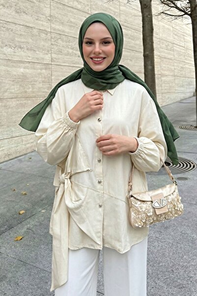 InStyle Μπεζ πουκάμισο με φιόγκο