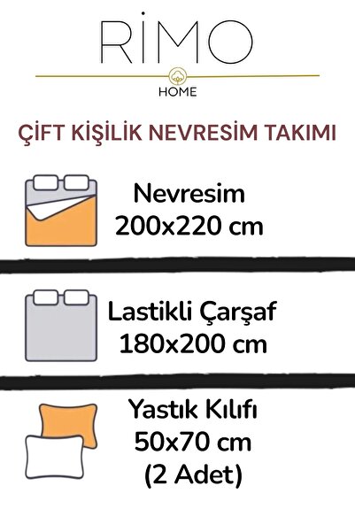 Rimo Home LASTİKLİ ÇARŞAFLI ÇİFT KİŞİLİK NEVRESİM TAKIMI