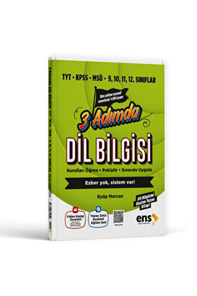 Ens Yayıncılık 3 Adımda Dil Bilgisi Soru Bankası TYT KPSS MSÜ 9. 10. 11. 12. ...