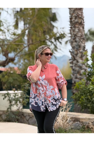 Punta Otantik PT22045 Ιταλική ολόσωμη βαμβακερή μπλούζα με κουμπιά