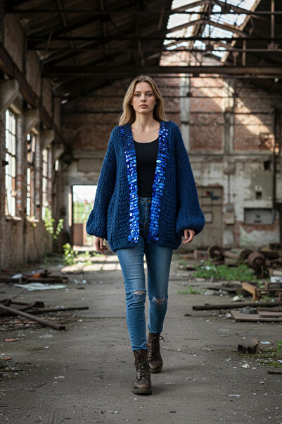 El örgüsü Ydr Design Sequin Cardigan